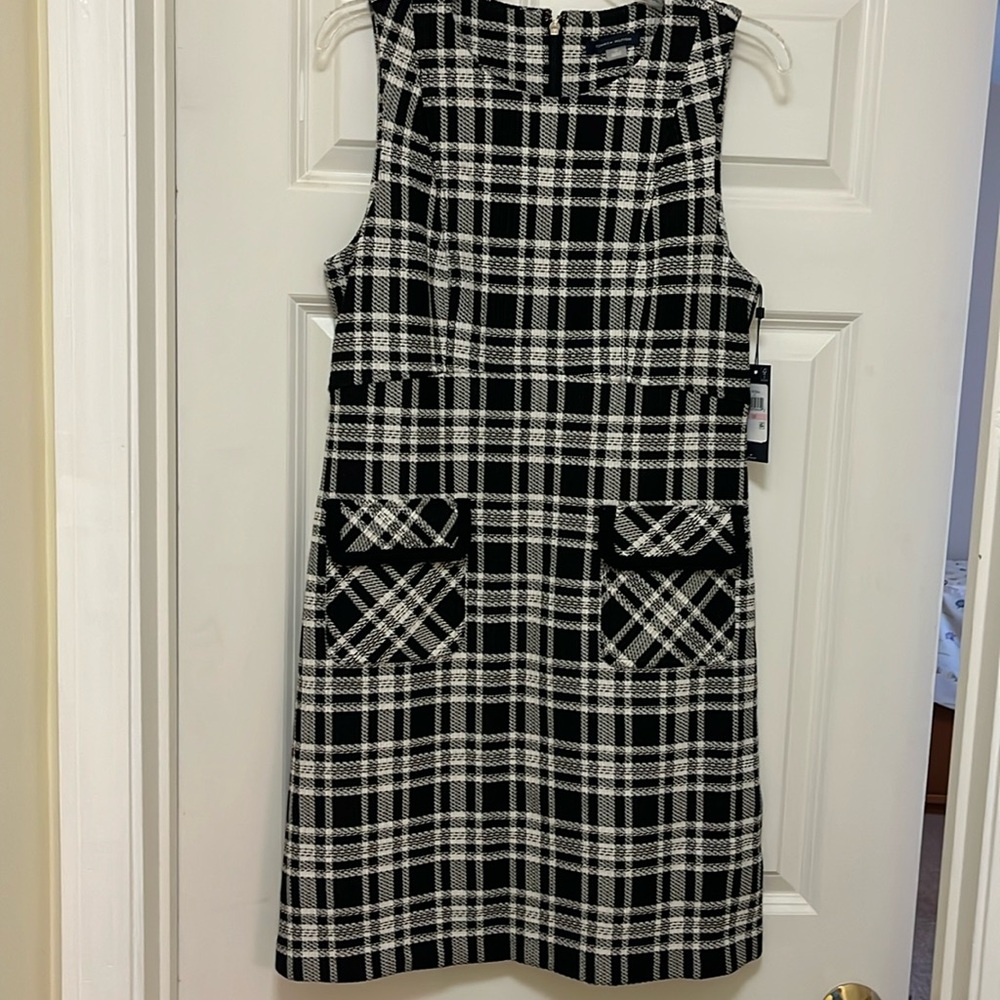 NWT Tommy Hilfiger Black Plaid Dress- Size 10